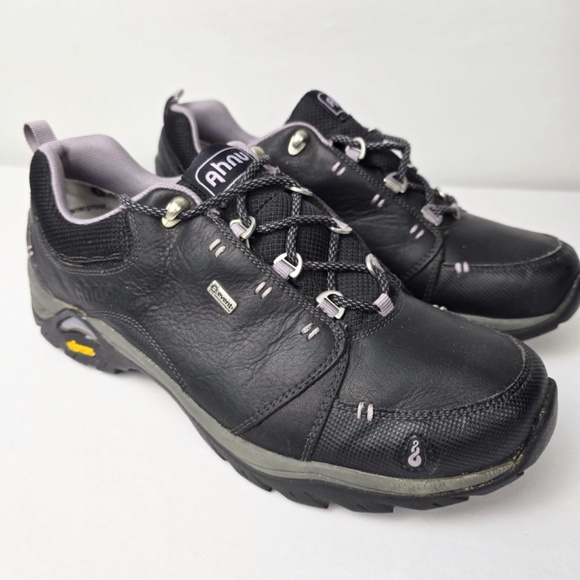 AHNU Montara ll Waterproof Leather Hiking Shoes Black Womens Size 10 - Picture 2 of 12